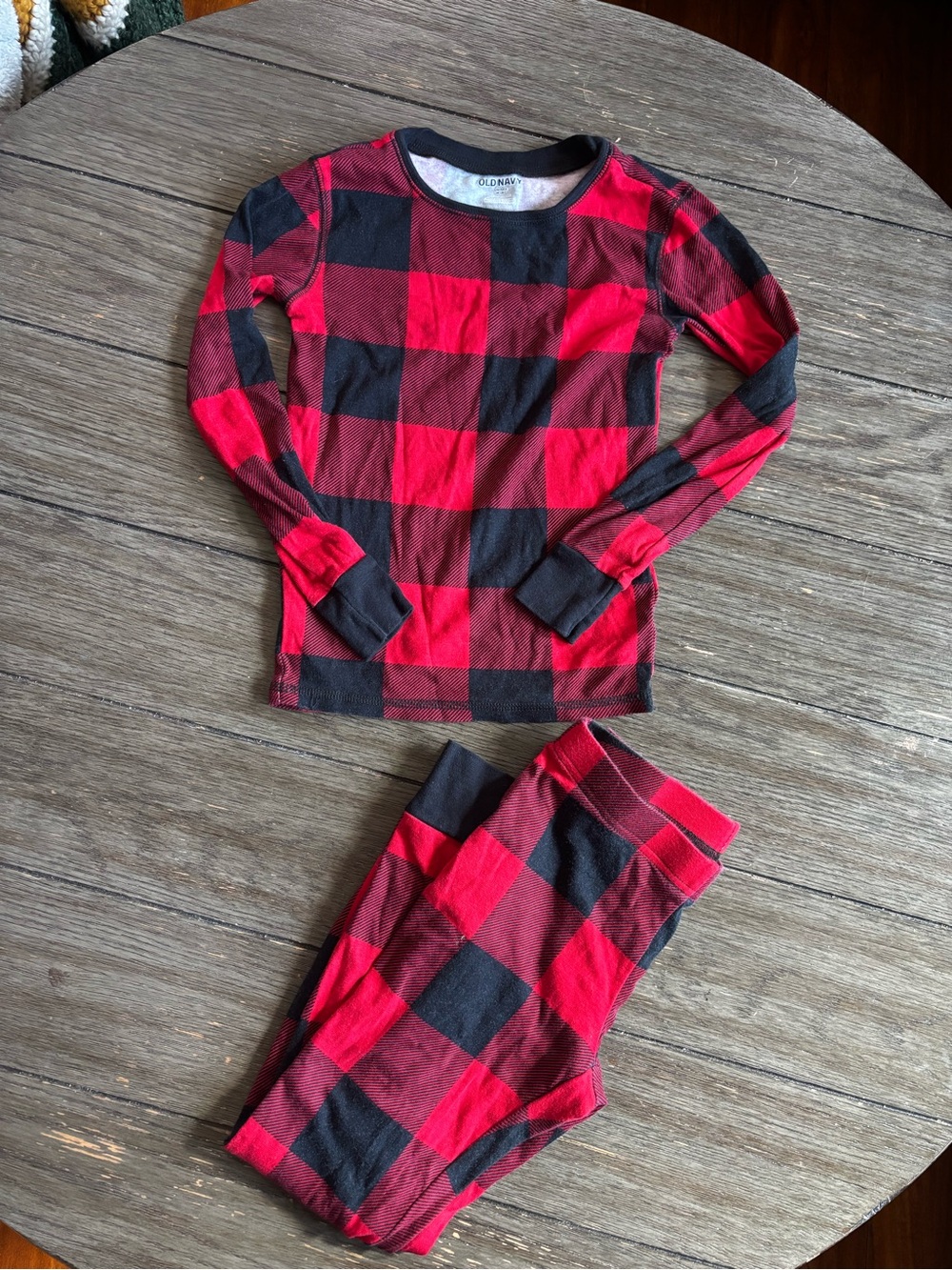 Old Navy Buffalo Plaid Kids Pajama Set Size 8